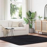 Hoogpolig vloerkleed NAVARRA 200x200 cm polyester zwart