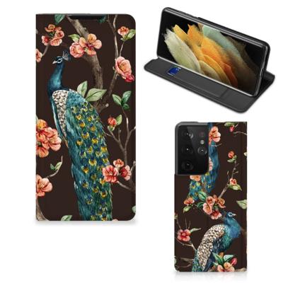 Samsung Galaxy S21 Ultra | Hoesje maken | Pauw met Bloemen