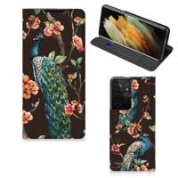 Samsung Galaxy S21 Ultra | Hoesje maken | Pauw met Bloemen