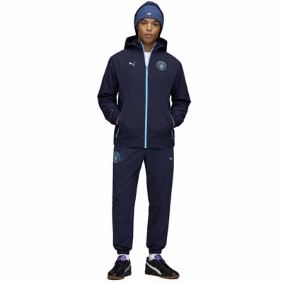 PUMA Manchester City Pumatech Woven Trainingspak Hooded Full-Zip 2025-2026 Donkerblauw Lichtblauw