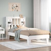 Bedframe zonder matras massief grenenhout wit 75x190 cm