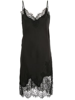 Gold Hawk robe-nuisette à empiècements en dentelle - Noir
