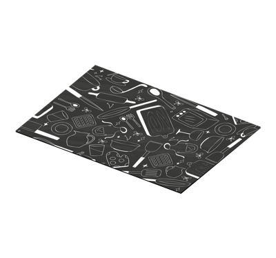 Restaurant placemats Keukengereedschap en voedsel