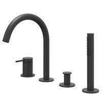 IVY Bond Badrandcombinatie - 4-wegs - mengkraan - draaibare uitloop - uittrekbare handdouche - Mat zwart PED 6301152 IVY Bond Badrandcombinatie - 4-wegs - mengkraan - draaibare uitloop - uittrekbare handdouche - Mat zwart PED 6301152