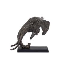 PTMD Iriss Brass casted alu elephant statue black base - thumbnail