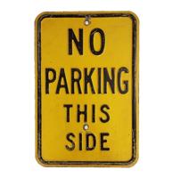 No Parking This Side - Metalen Verkeersbord (Zwaar) - Origineel - 46 x 31 cm