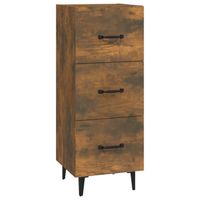 vidaXL Dressoir 34,5x34x90 cm bewerkt hout gerookt eiken - thumbnail