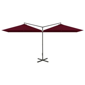 The Living Store Parasol Dubbel - Bordeauxrood - 600 x 290 x 260 cm - Polyester