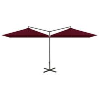 The Living Store Parasol Dubbel - Bordeauxrood - 600 x 290 x 260 cm - Polyester - thumbnail