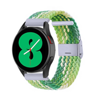Braided nylon bandje - Groen / lichtgroen - Huawei Watch GT 2 & GT 3 - 42mm - thumbnail
