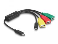 Delock 64203 4-poorts USB 2.0-kabelhub USB Type-C naar 3 x USB-A female + 1 x USB-C male