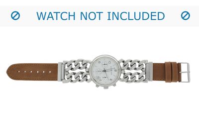 Horlogeband 830.03.22 Short (70x40mm) Leder Bruin 22mm + standaard stiksel