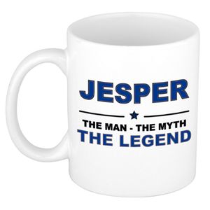 Jesper The man, The myth the legend cadeau koffie mok / thee beker 300 ml