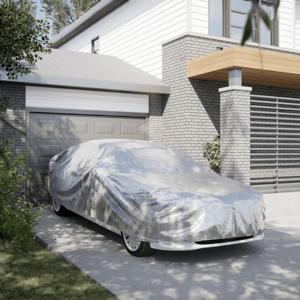 VidaXL Autohoes voor sedan met gespriemen xxl peva zilverkleurig
