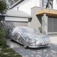VidaXL Autohoes voor sedan met gespriemen xxl peva zilverkleurig