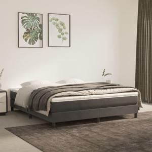 Boxspring met matras fluweel donkergrijs 160x200 cm SKU: V3144340