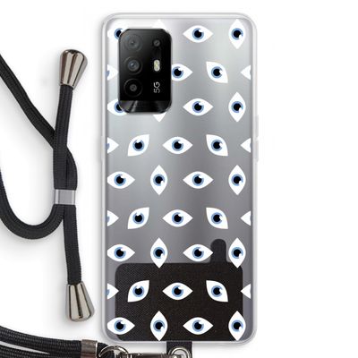 Eyes pattern: Oppo A95 5G Transparant Hoesje met koord