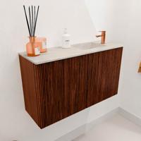 Toiletmeubel Mondiaz Joya Dlux | 70 cm | Meubelkleur Ruby | Faye wastafel Ostra Wasbak Rechts | 1 kraangat