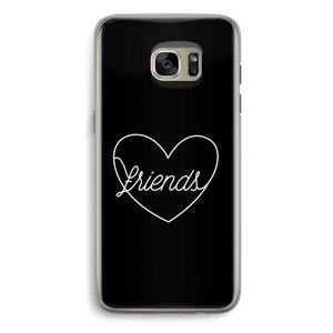 Friends heart black: Samsung Galaxy S7 Edge Transparant Hoesje