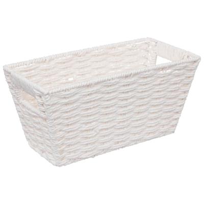 5Five Rieten opbergmand - gevlochten rechthoek - wit - 31 x 15 x 15 cm