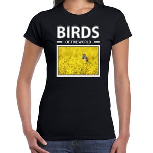 Blauwborst vogels t-shirt met dieren foto birds of the world zwart voor dames