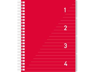 Kangaro 4 in 1 schrijfblok a5, gelinieerd rood