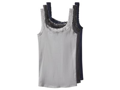 esmara Set van 3 dames tops (marineblauw/donkergrijs/lichtgrijs, L (44/46))