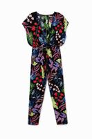 Lange jumpsuit met V-hals - BLACK - S