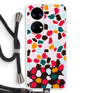 Colored Giraffe: Huawei P50 Transparant Hoesje met koord
