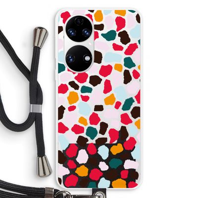 Colored Giraffe: Huawei P50 Transparant Hoesje met koord