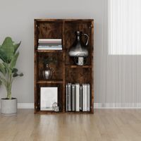 Boekenkast/dressoir 50x25x80 cm bewerkt hout gerookt eikenkleur - thumbnail