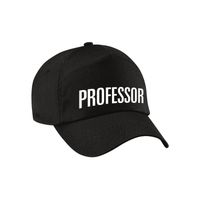 Carnaval verkleed pet / cap professor zwart voor dames en heren   -