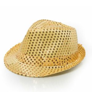 Trilby hoed met pailletten - goud - glitter