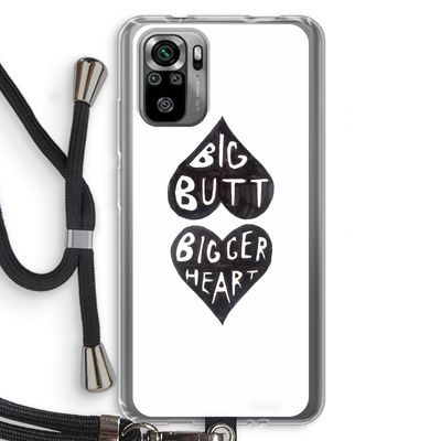 Big butt bigger heart: Xiaomi Redmi Note 10S Transparant Hoesje met koord