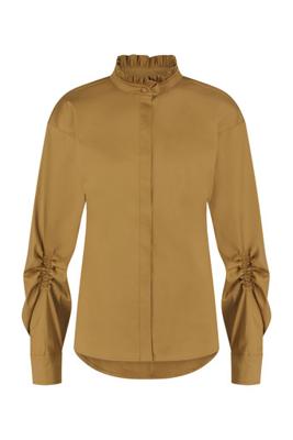 Meike poplin blouse - mustard - 07063