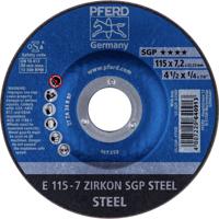 PFERD 62211737 E 115-7 ZIRKON SGP STEEL Afbraamschijf gebogen Diameter 115 mm Boordiameter 22.23 mm Staal 10 stuk(s) - thumbnail