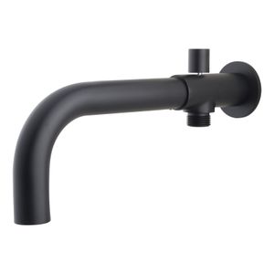 Wiesbaden Caral inbouw uitloop met omstelknop 23 cm messing zwart mat