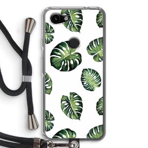Tropische bladeren: Pixel 3a Transparant Hoesje met koord