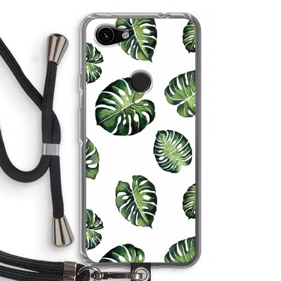 Tropische bladeren: Pixel 3a Transparant Hoesje met koord