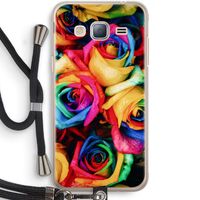 Neon bloemen: Samsung Galaxy J3 (2016) Transparant Hoesje met koord