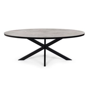 Stalux Ovale eettafel Mees - zwart / beton - Ovaal