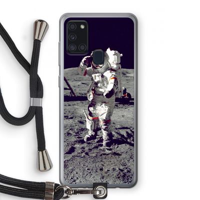 Spaceman: Samsung Galaxy A21s Transparant Hoesje met koord