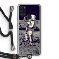 Spaceman: Samsung Galaxy A21s Transparant Hoesje met koord Spaceman: Samsung Galaxy A21s Transparant Hoesje met koord