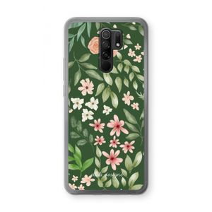 Botanical green sweet flower heaven: Xiaomi Redmi 9 Transparant Hoesje