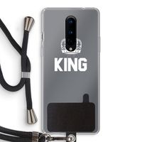 King zwart: OnePlus 8 Transparant Hoesje met koord