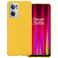 Basey OnePlus Nord CE 2 Hoesje Siliconen Hoes Case Cover -Geel - thumbnail