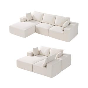 VEVOR Lounge Sofa Modulaire Bank L-vormige Modulaire Bank met Kussens Beige Bank 545kg