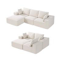 VEVOR Lounge Sofa Modulaire Bank L-vormige Modulaire Bank met Kussens Beige Bank 545kg