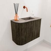 Toiletmeubel Mondiaz Joya Dlux | 51.6 cm | Meubelkleur Shadow | Faye wastafel Oza Wasbak Rechts | Zonder kraangat(en)
