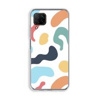 Memphis Shapes Blue: Huawei P40 Lite Transparant Hoesje